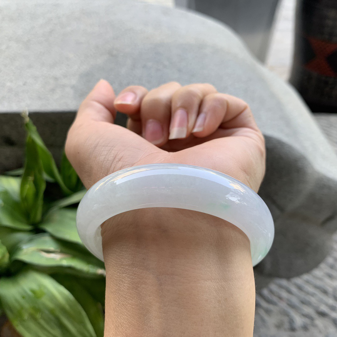 圈口 55.2-14.6-8.7【冰飘绿正圈手镯】正圈55 56可戴