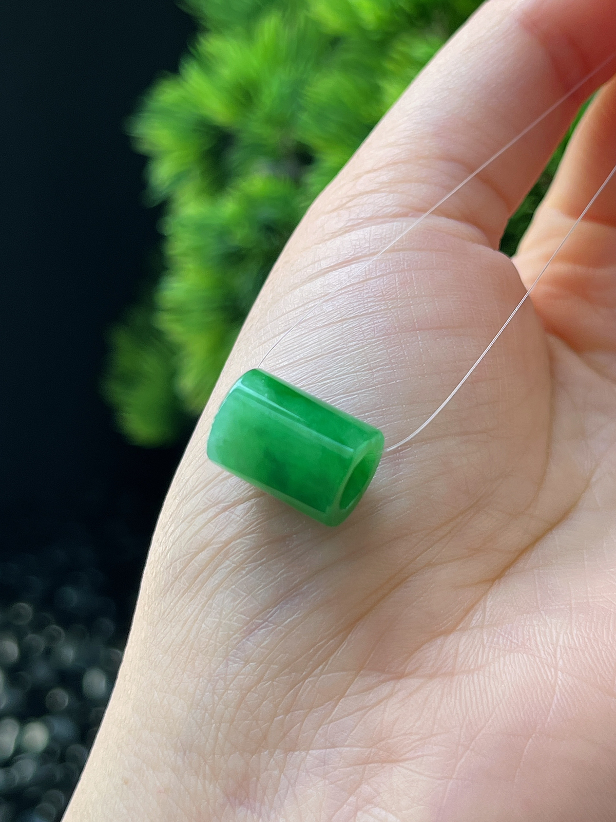 翡翠冰糯种绿色路路通