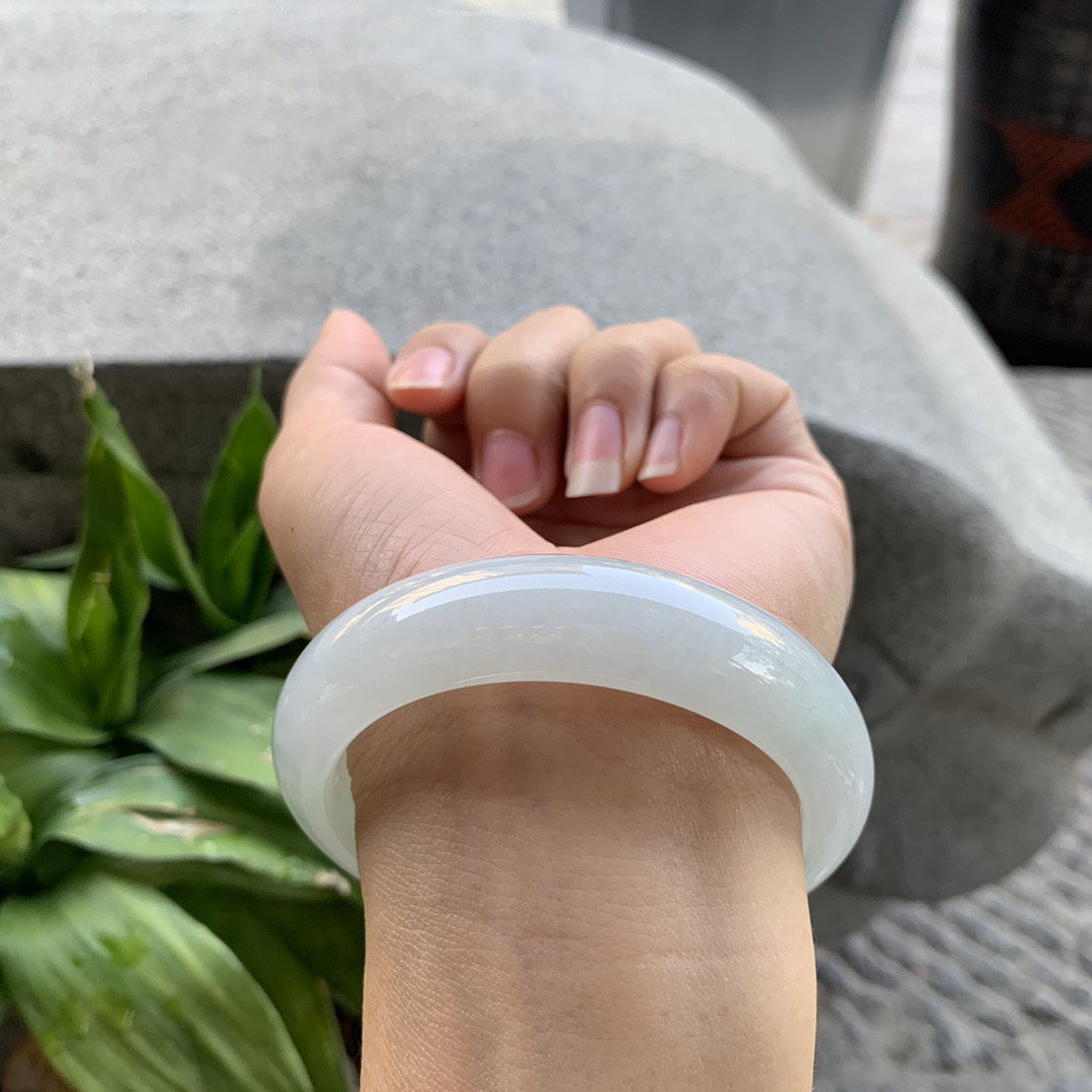 圈口 55.2-14.6-8.7【冰飘绿正圈手镯】正圈55 56可戴