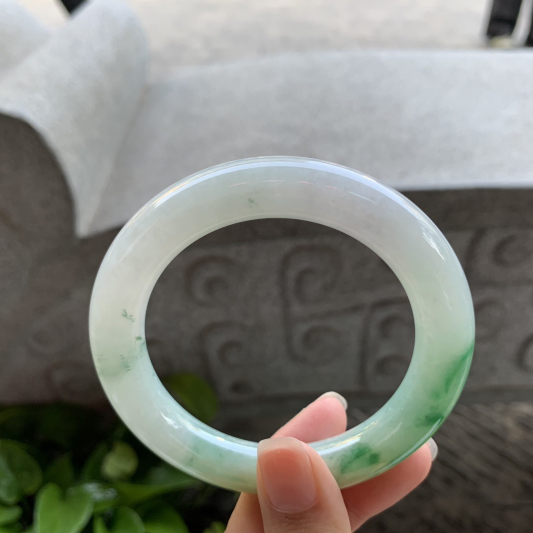 圈口55.8-11.1 【黄加绿圆条手镯】圆条55 56可戴