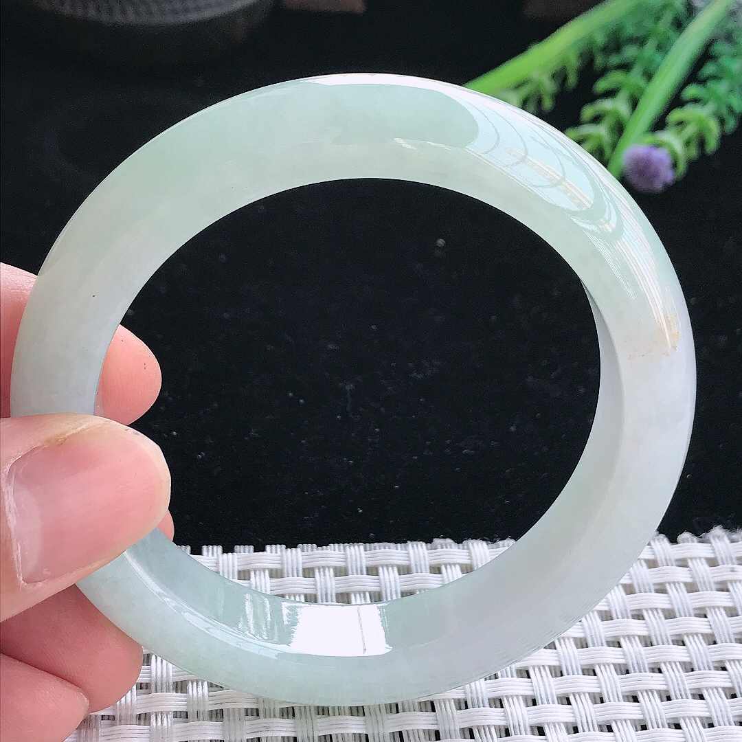 实拍天然翡翠56/12.7/9.2老坑冰胶果冻冰晴手镯翡翠玉镯手环