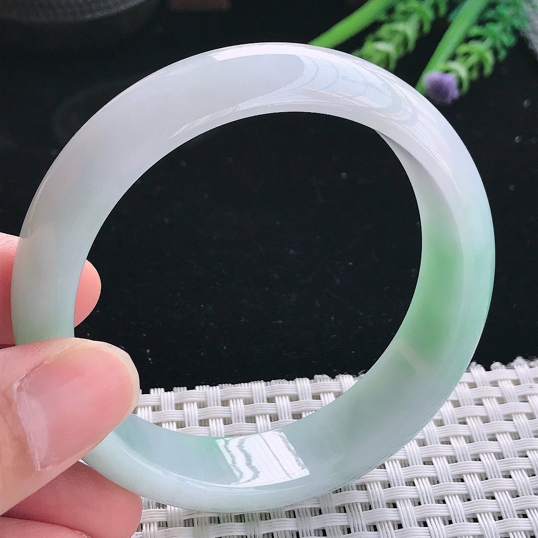 实拍天然翡翠59/16.9/8轮胎镯老坑冰润起胶冰晴手镯翡翠玉镯手环