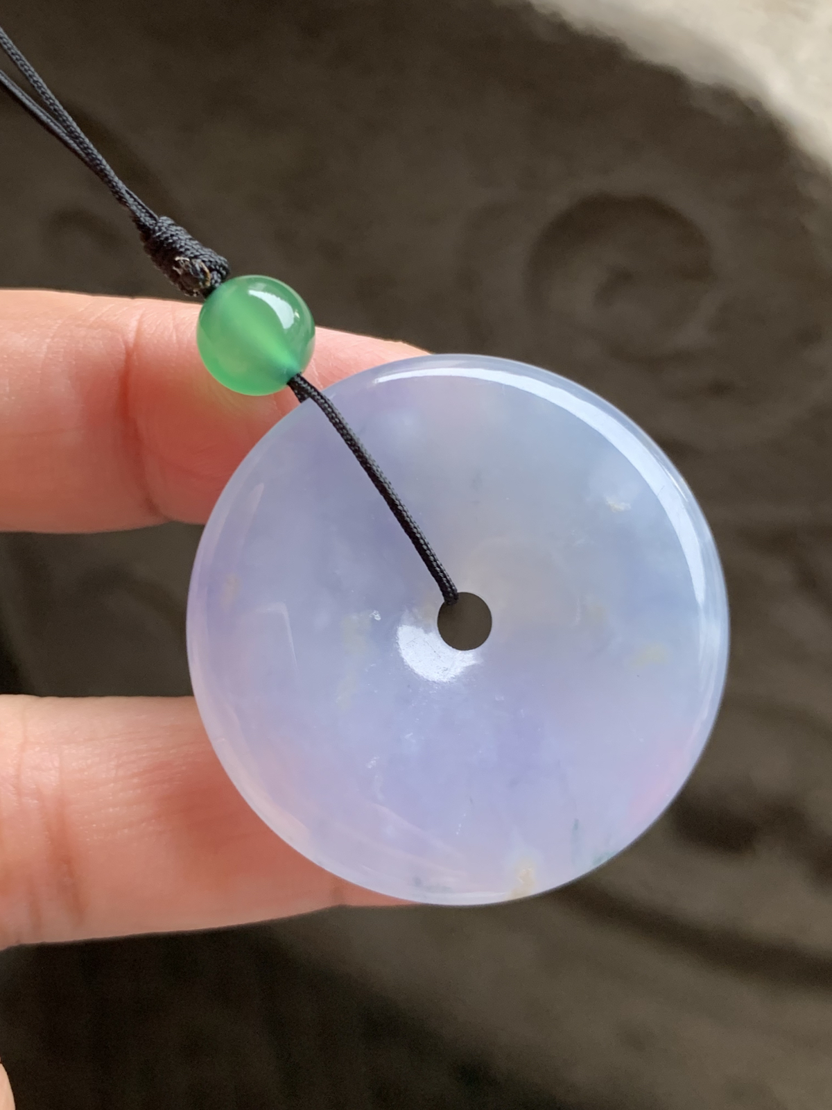 冰紫平安扣裸石38*38*6.3，冰润通透，胶润水足，紫色淡雅，清新大气