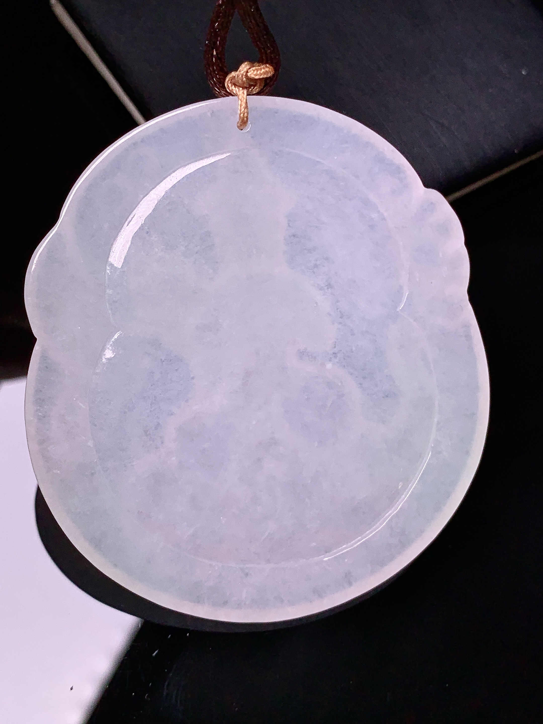 冰种普贤菩萨吊坠 玉质细腻 色泽艳丽清新 水润亮眼 整体尺寸55*50*5.6b2