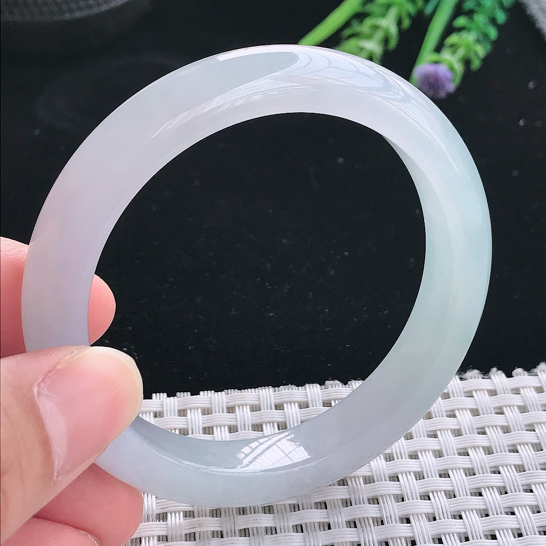 实拍天然翡翠55/10.8/8.3老坑冰胶果冻冰晴手镯翡翠玉镯手环