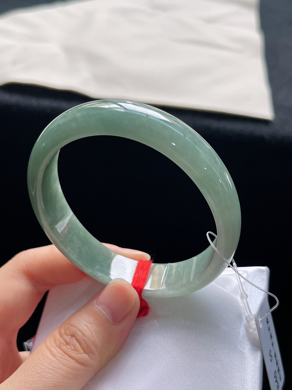 贵妃镯55.3圈口，翡翠糯化油青手镯