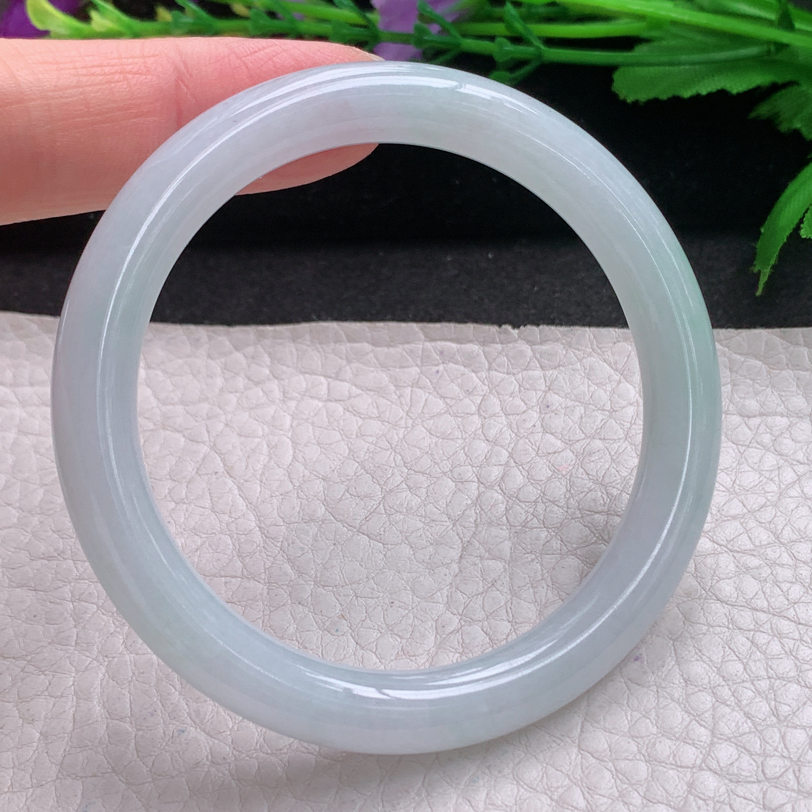 r小圈口52.6*8美人镯 缅甸翡翠A货玉手镯精美纯美秀气圆叮当镯