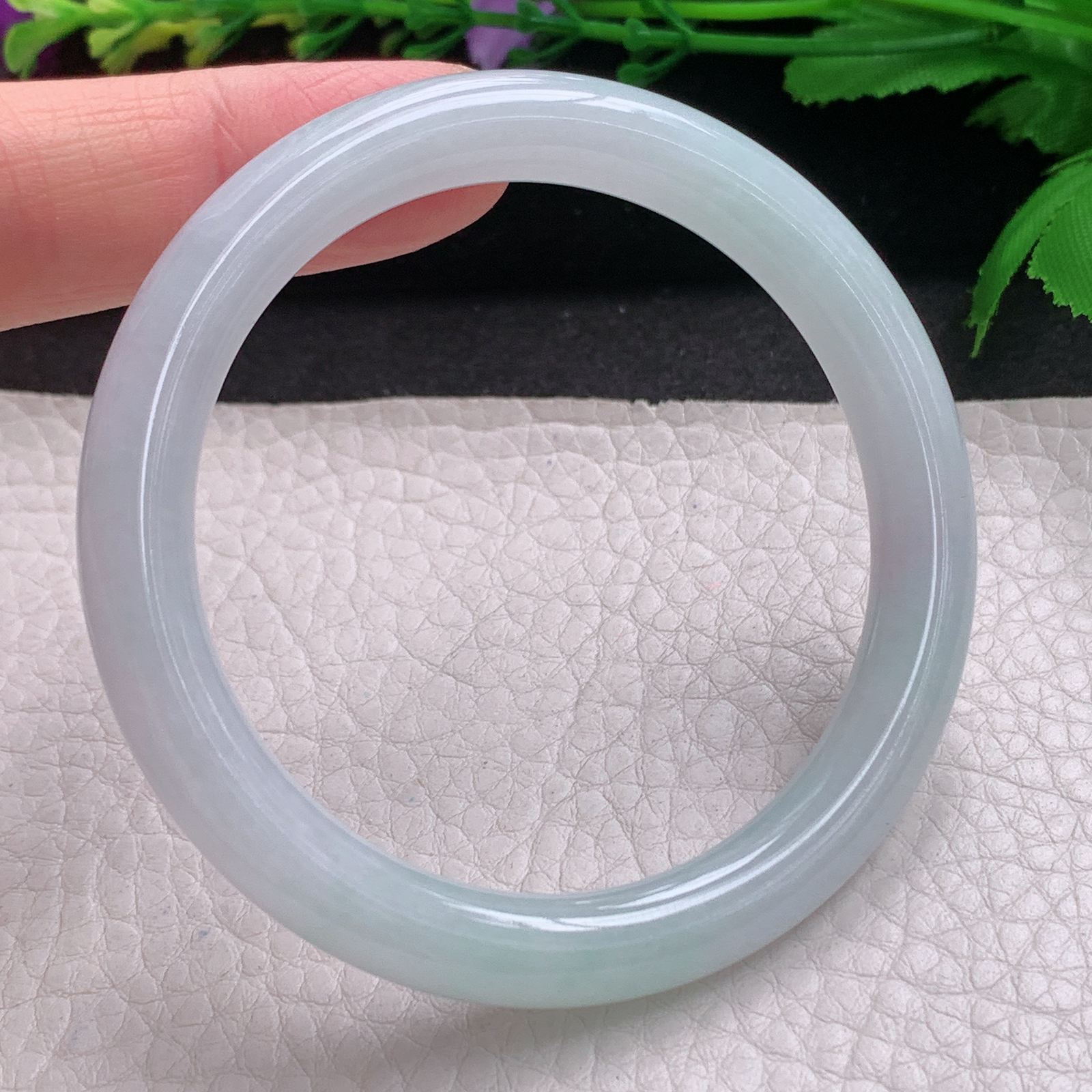 r小圈口52.6*8美人镯 缅甸翡翠A货玉手镯精美纯美秀气圆叮当镯