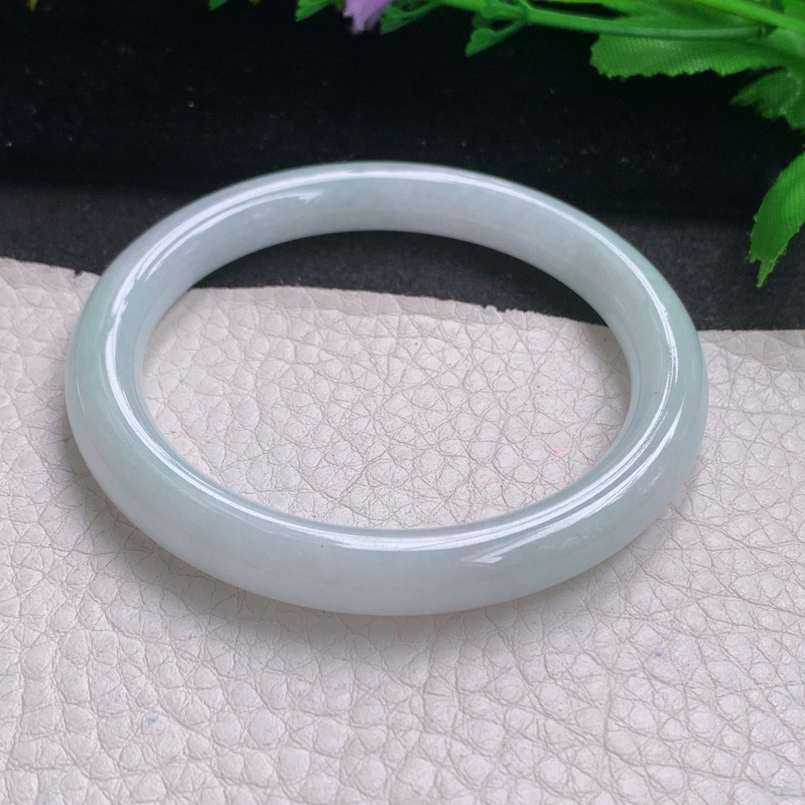 r小圈口52.6*8美人镯 缅甸翡翠A货玉手镯精美纯美秀气圆叮当镯