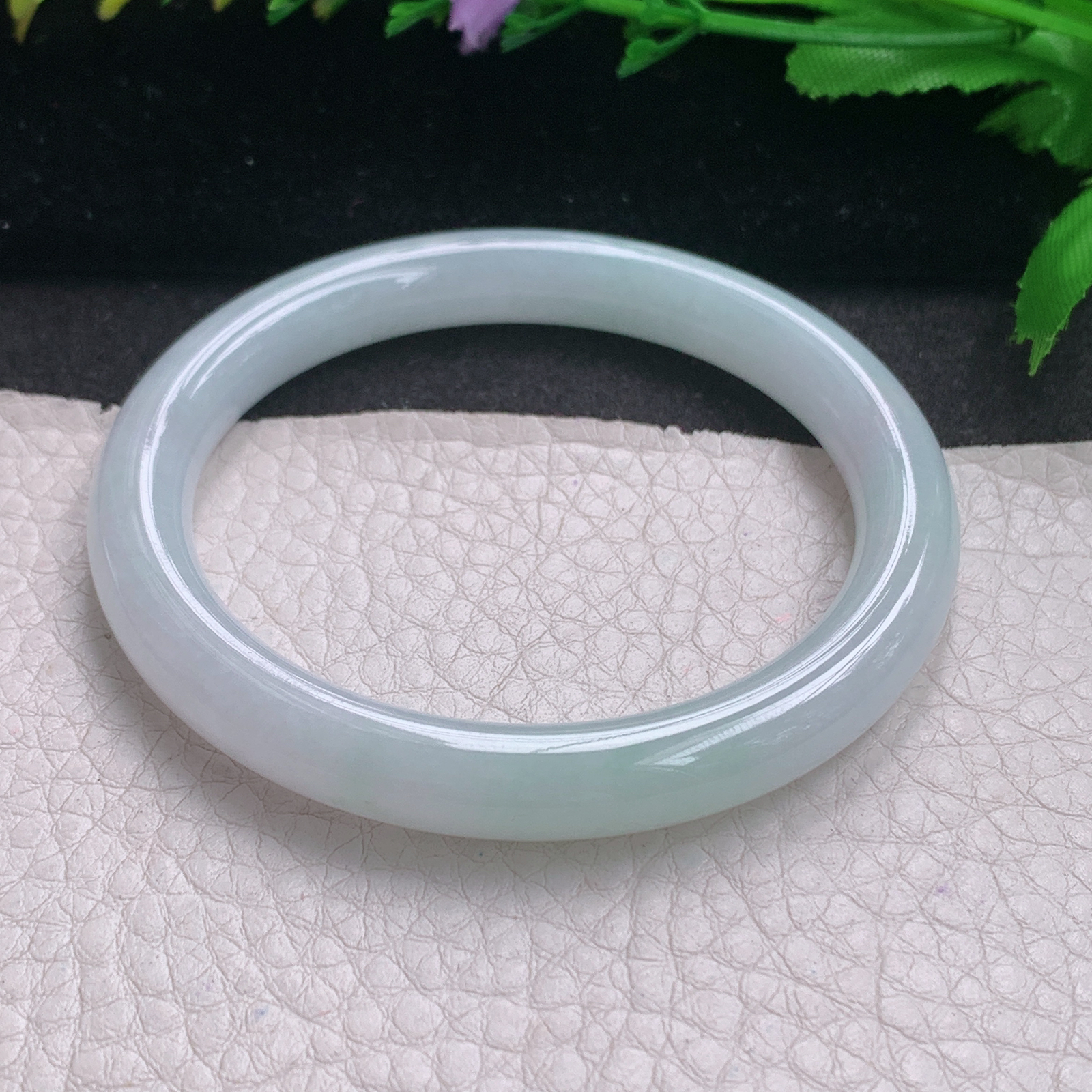 r小圈口52.6*8美人镯 缅甸翡翠A货玉手镯精美纯美秀气圆叮当镯