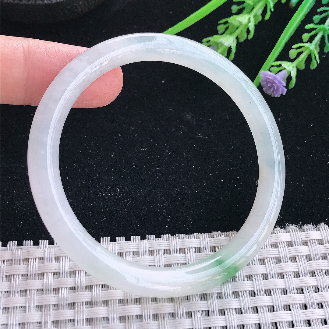 实拍天然翡翠54/6.4/7.2老坑秀气冰润飘绿叮当手镯翡翠玉镯手环