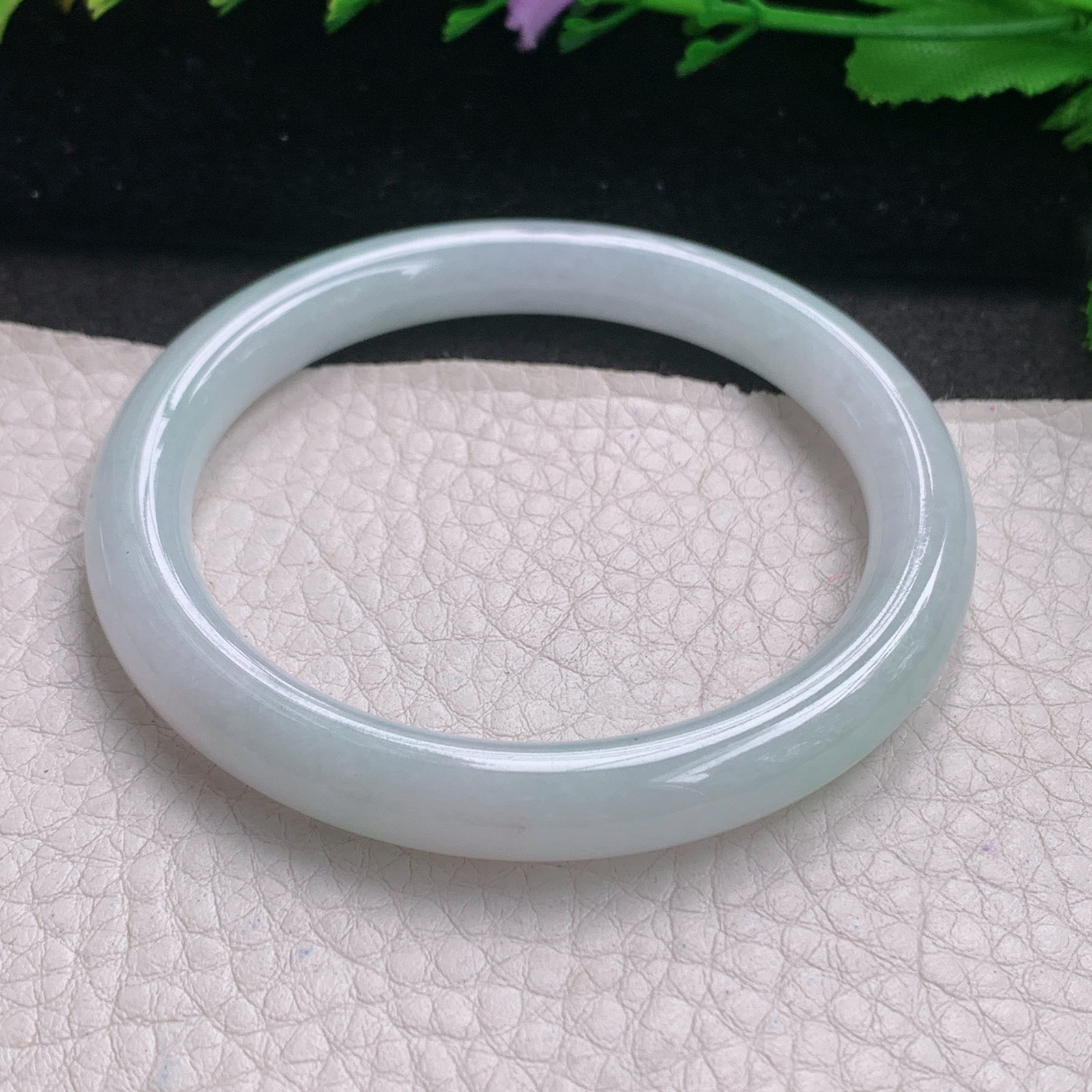 r小圈口52.6*8美人镯 缅甸翡翠A货玉手镯精美纯美秀气圆叮当镯