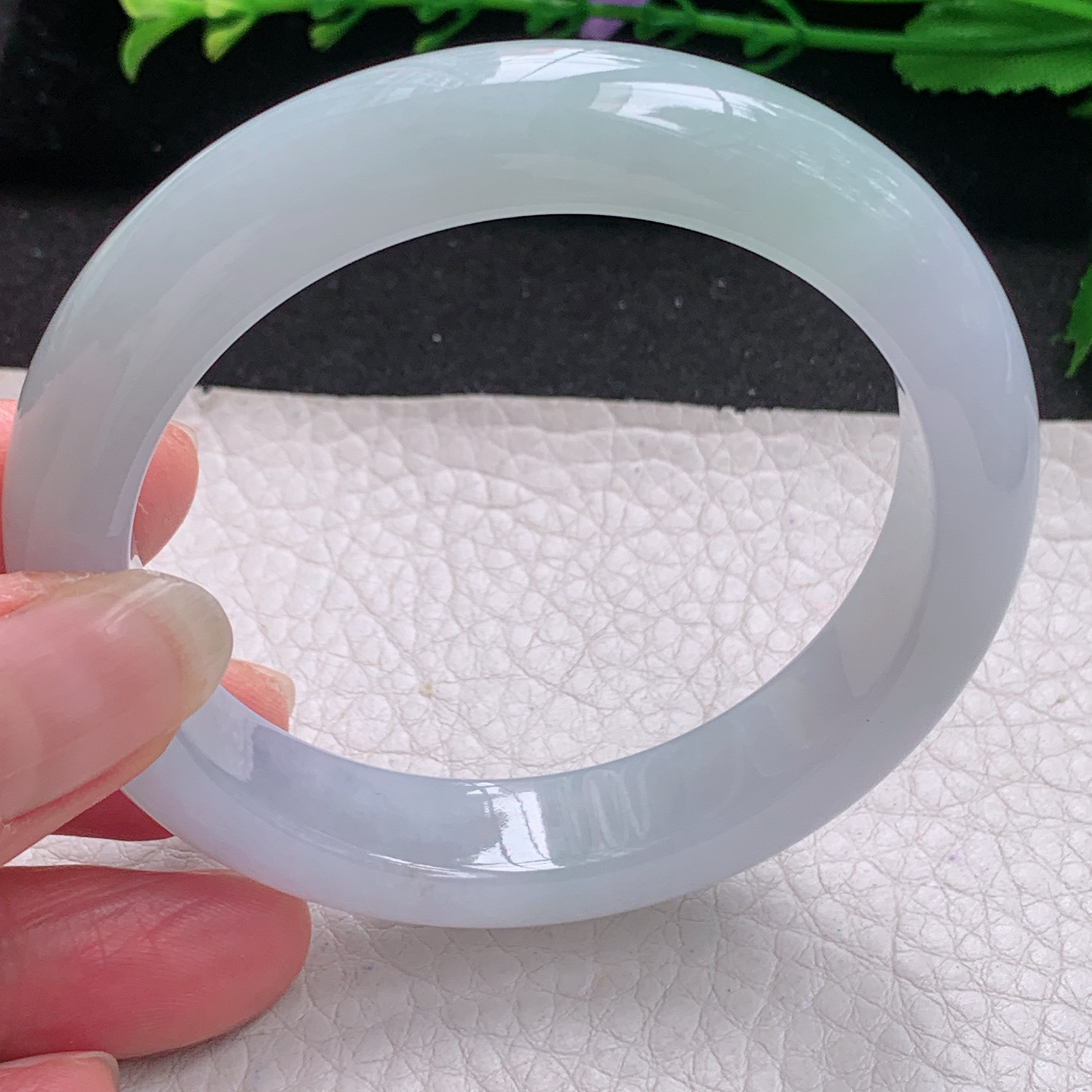 xo清新款55.5*12*8.5平安镯 缅甸翡翠A货玉手镯精美清新宽边玉手镯