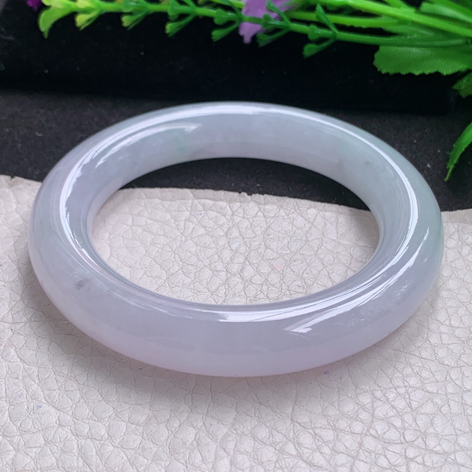 mq实拍54.6*11.8胖圆镯 缅甸翡翠A货玉手镯精美冰爽圆条玉手镯