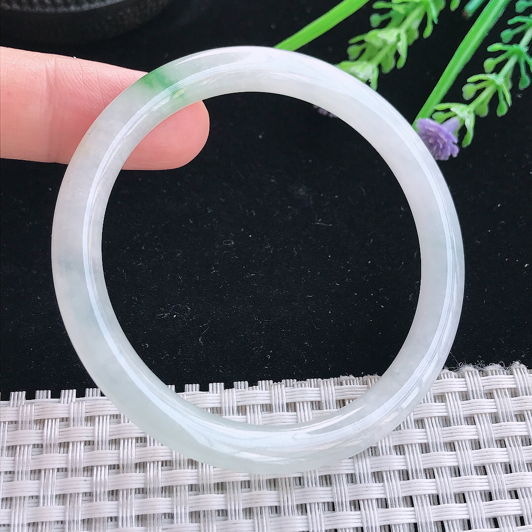 实拍天然翡翠54/6.4/7.2老坑秀气冰润飘绿叮当手镯翡翠玉镯手环