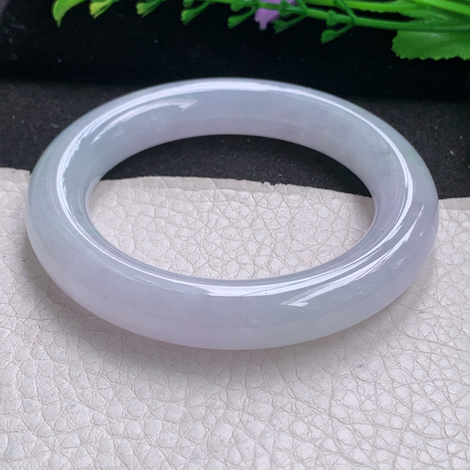 mq实拍54.6*11.8胖圆镯 缅甸翡翠A货玉手镯精美冰爽圆条玉手镯