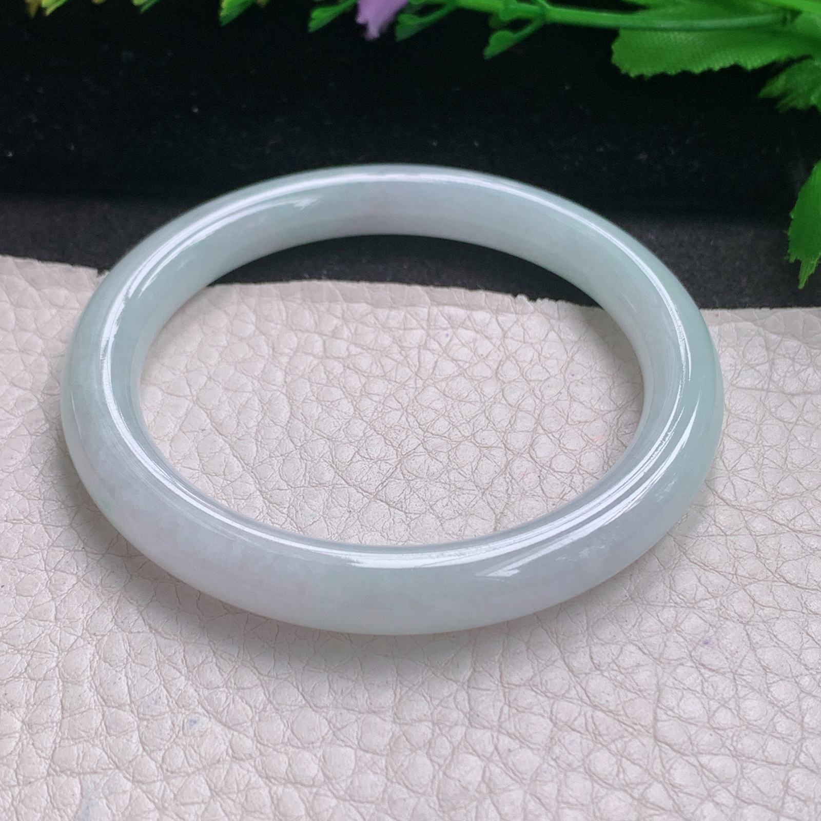 r小圈口52.6*8美人镯 缅甸翡翠A货玉手镯精美纯美秀气圆叮当镯