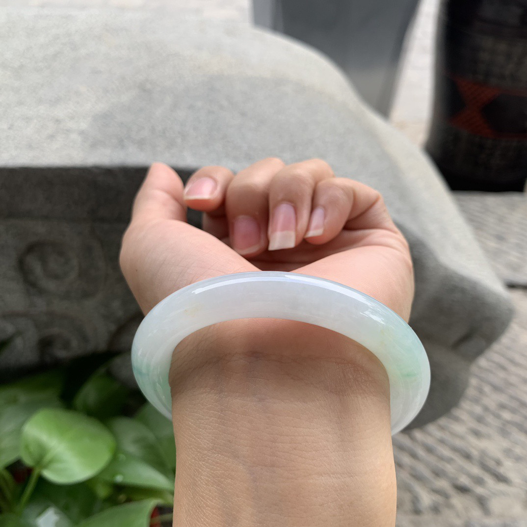 圈口 55.2-10【冰晴绿圆条手镯】圆条55 56可戴