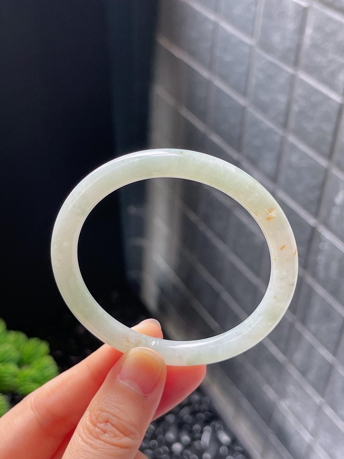 圆镯53.1圈口，翡翠冰糯种白色手镯