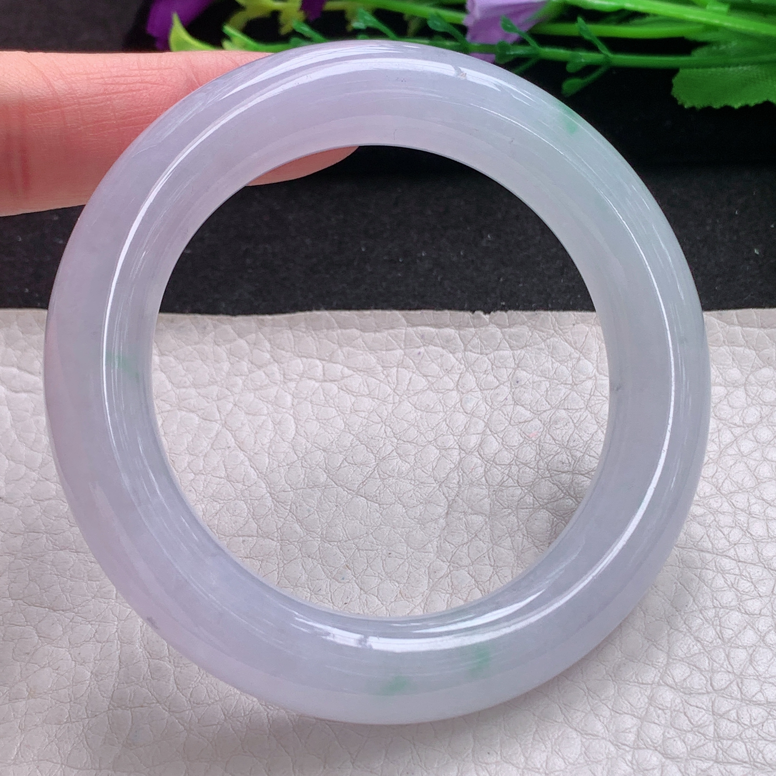 mq实拍54.6*11.8胖圆镯 缅甸翡翠A货玉手镯精美冰爽圆条玉手镯