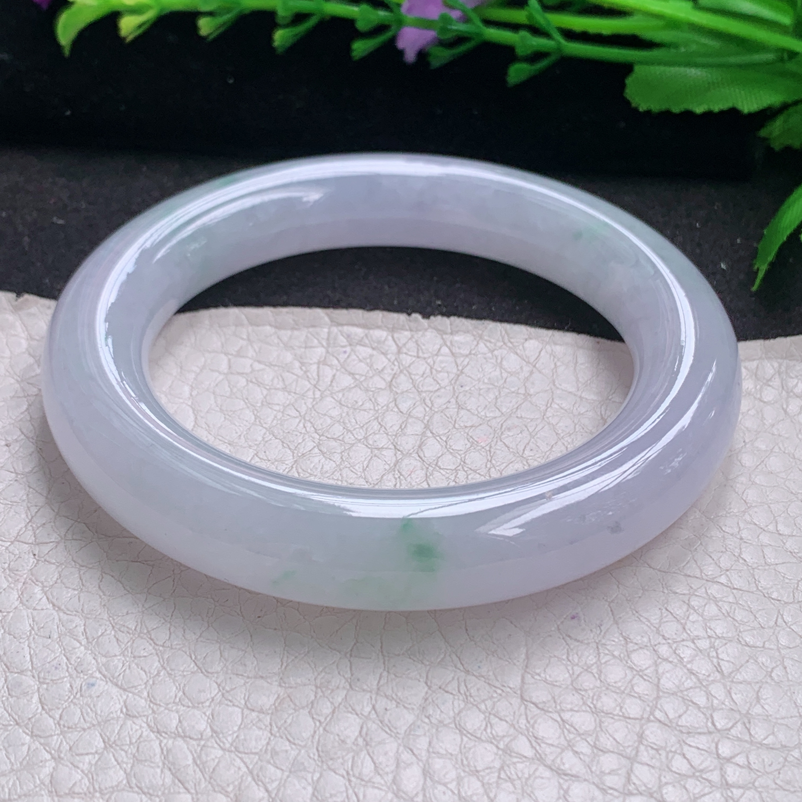 mq实拍54.6*11.8胖圆镯 缅甸翡翠A货玉手镯精美冰爽圆条玉手镯