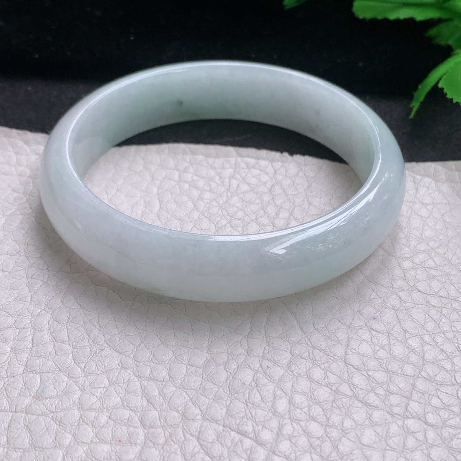 js纯美款58*13.8*7平安镯 缅甸翡翠A货玉手镯精美冰纯宽边玉手环