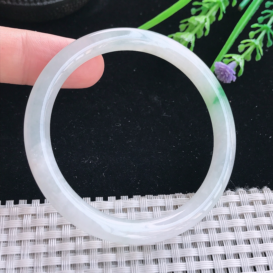 实拍天然翡翠54/6.4/7.2老坑秀气冰润飘绿叮当手镯翡翠玉镯手环