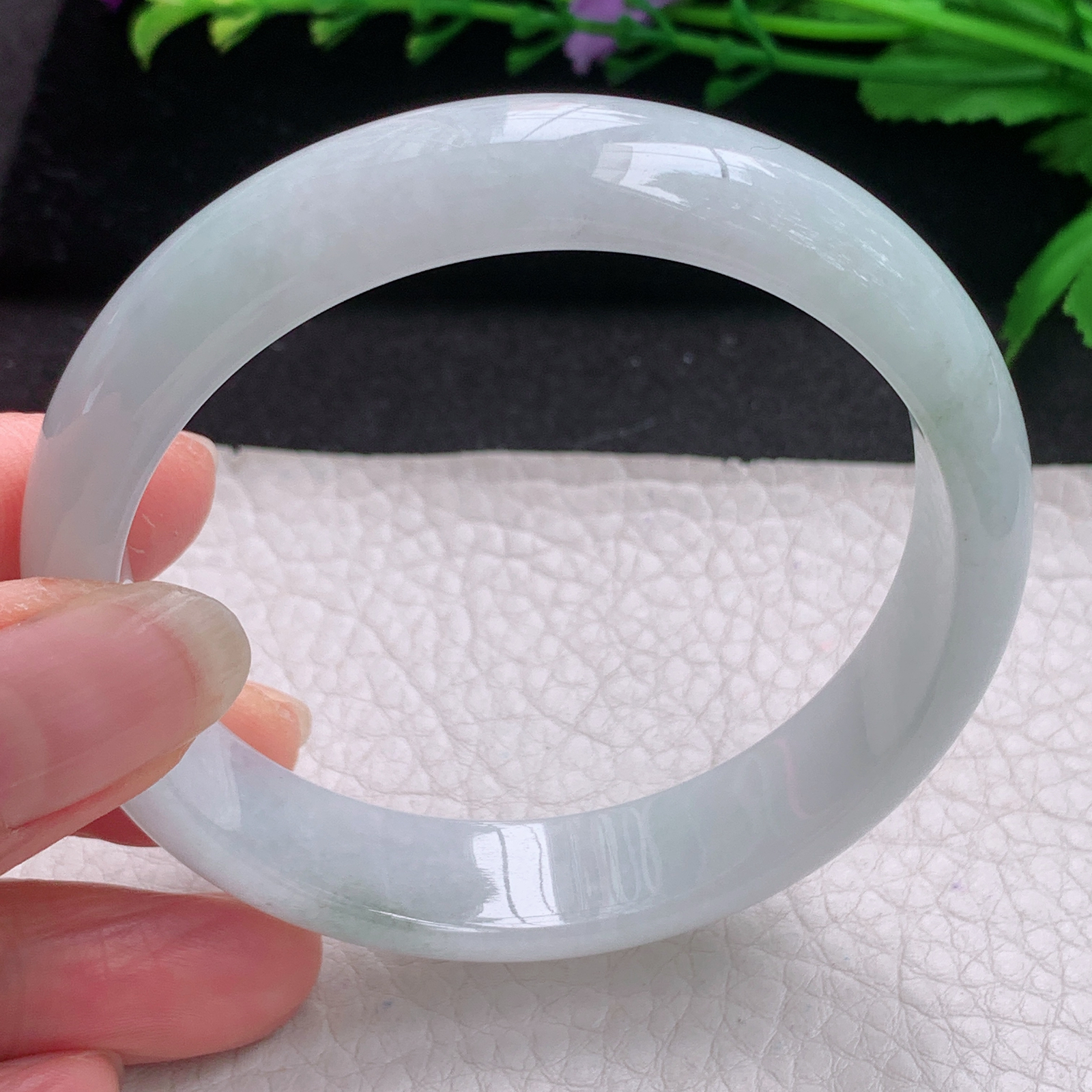 js纯美款58*13.8*7平安镯 缅甸翡翠A货玉手镯精美冰纯宽边玉手环