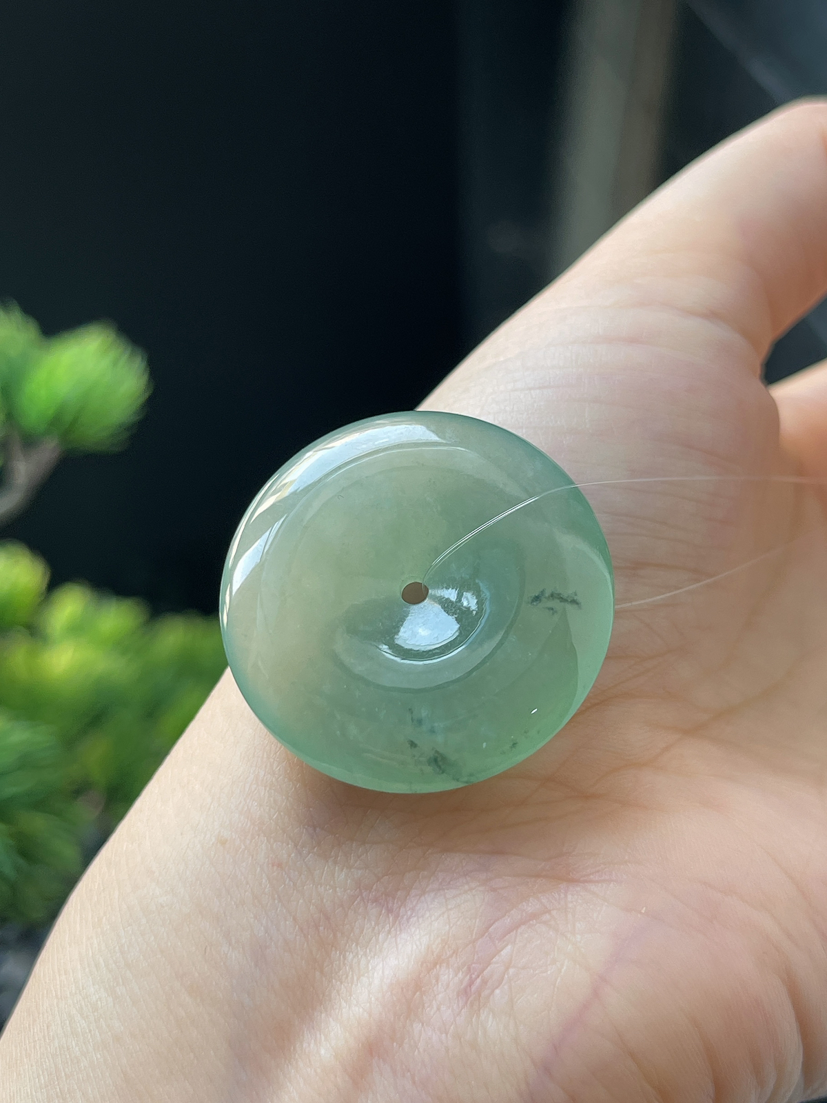 翡翠冰糯种浅绿色平安扣