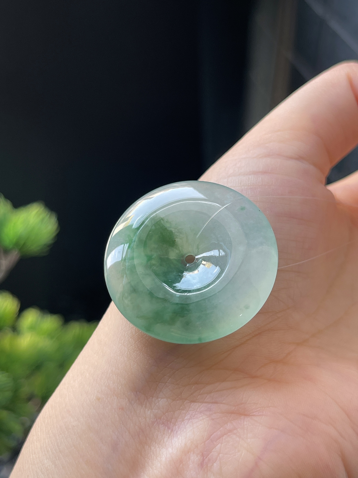 翡翠冰糯种淡绿色平安扣