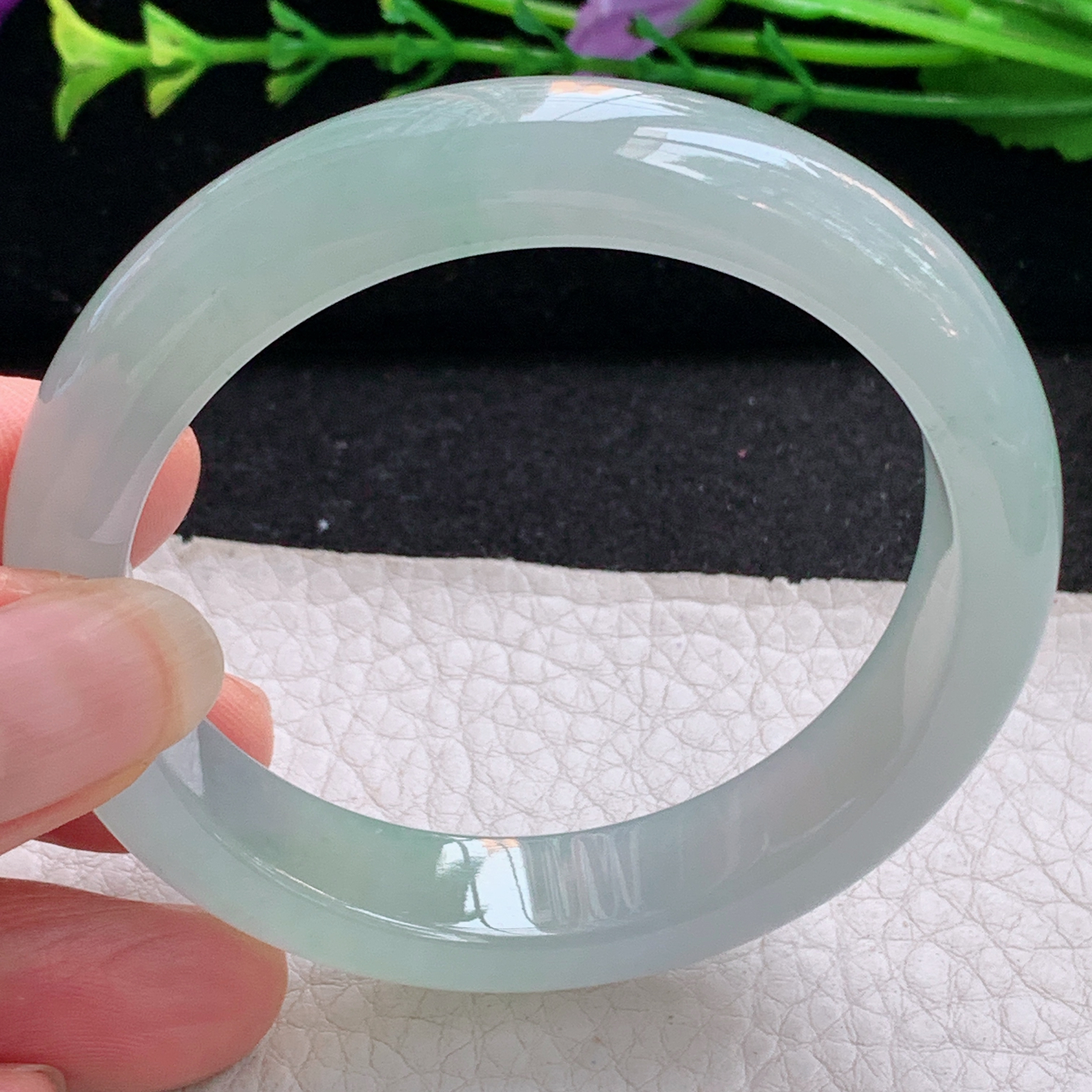 ax小圈口52.5*14.8*7.8平安镯 天然缅甸翡翠A货手镯冰起光正圈玉手环