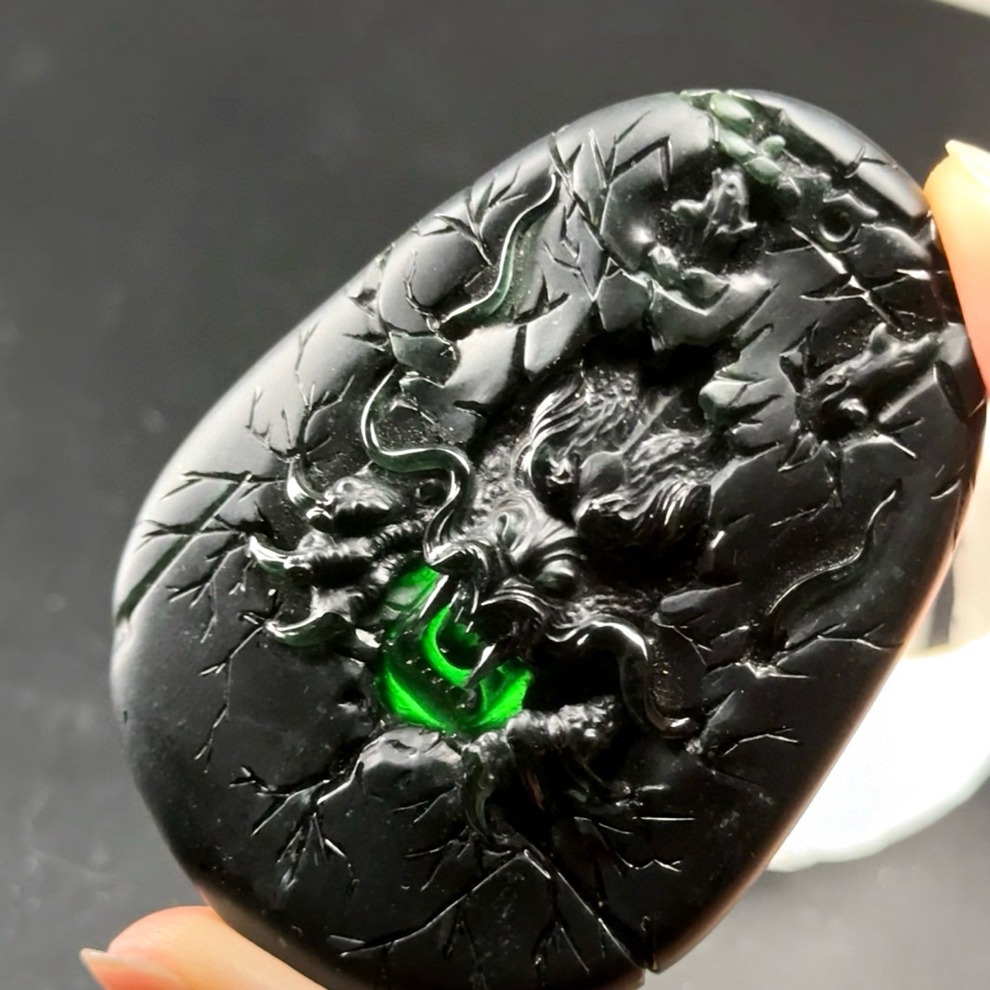 墨翠龙牌 种好色正 黑度极好 厚桩大气