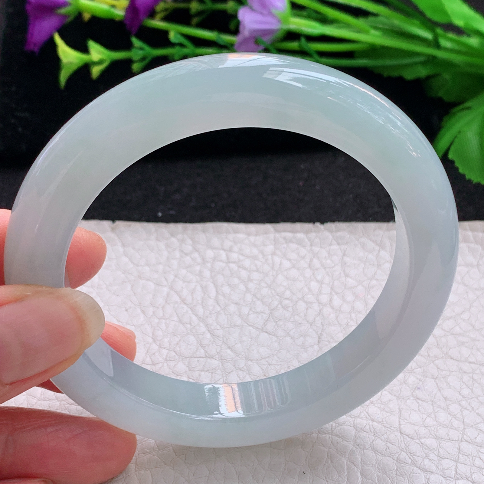 ax实拍59*11.3*10.5平安镯 天然缅甸翡翠A货手镯冰起光正圈玉手环