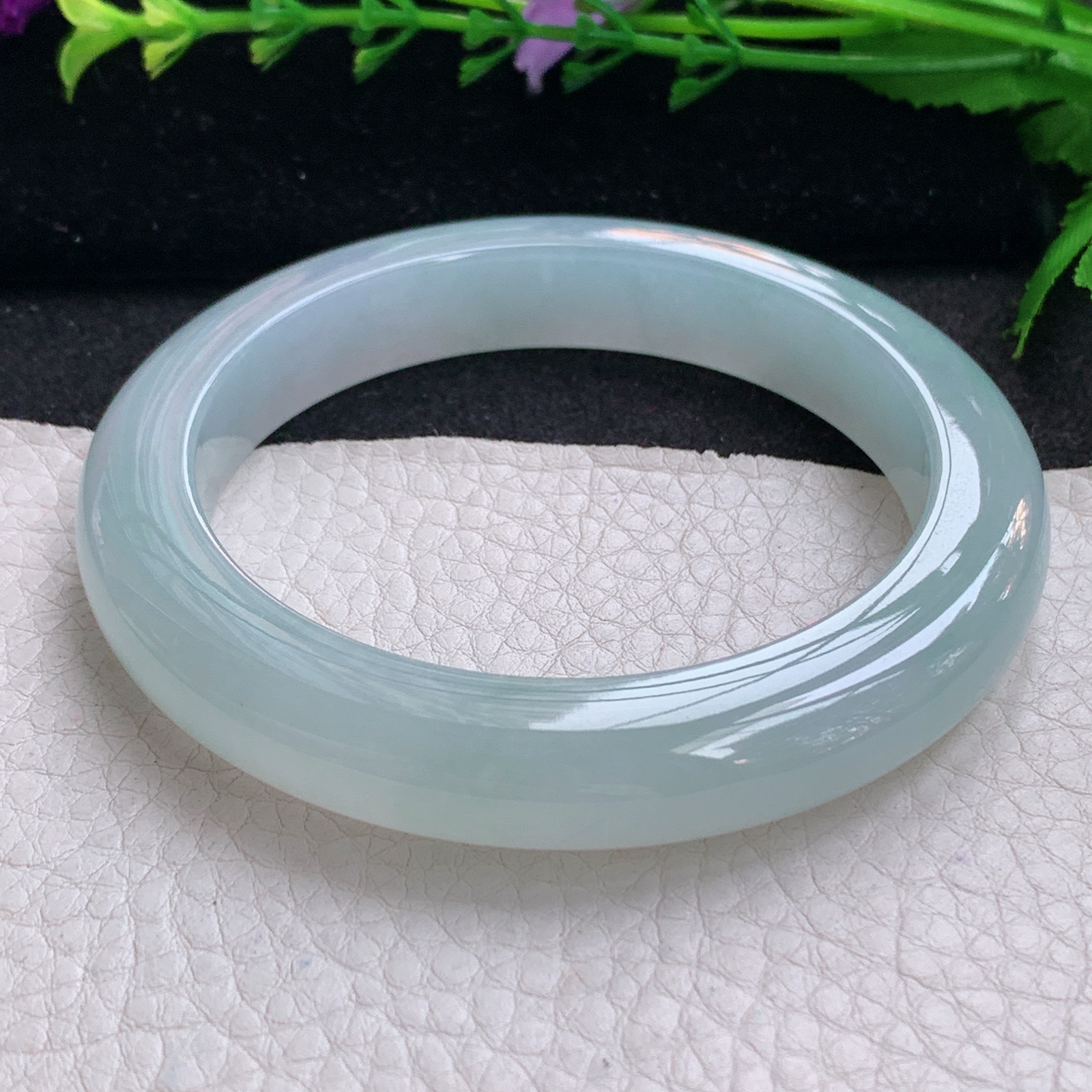 ax实拍59*11.3*10.5平安镯 天然缅甸翡翠A货手镯冰起光正圈玉手环