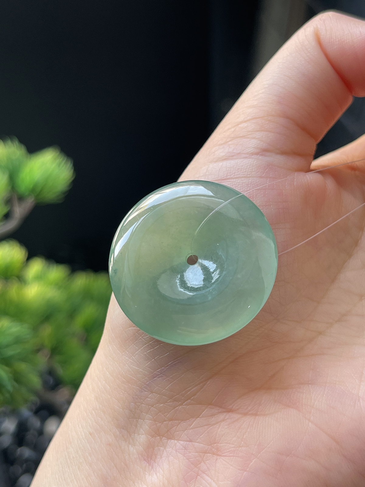 翡翠冰糯种浅绿色平安扣