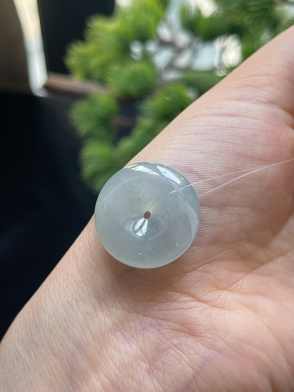 翡翠冰糯种白色平安扣