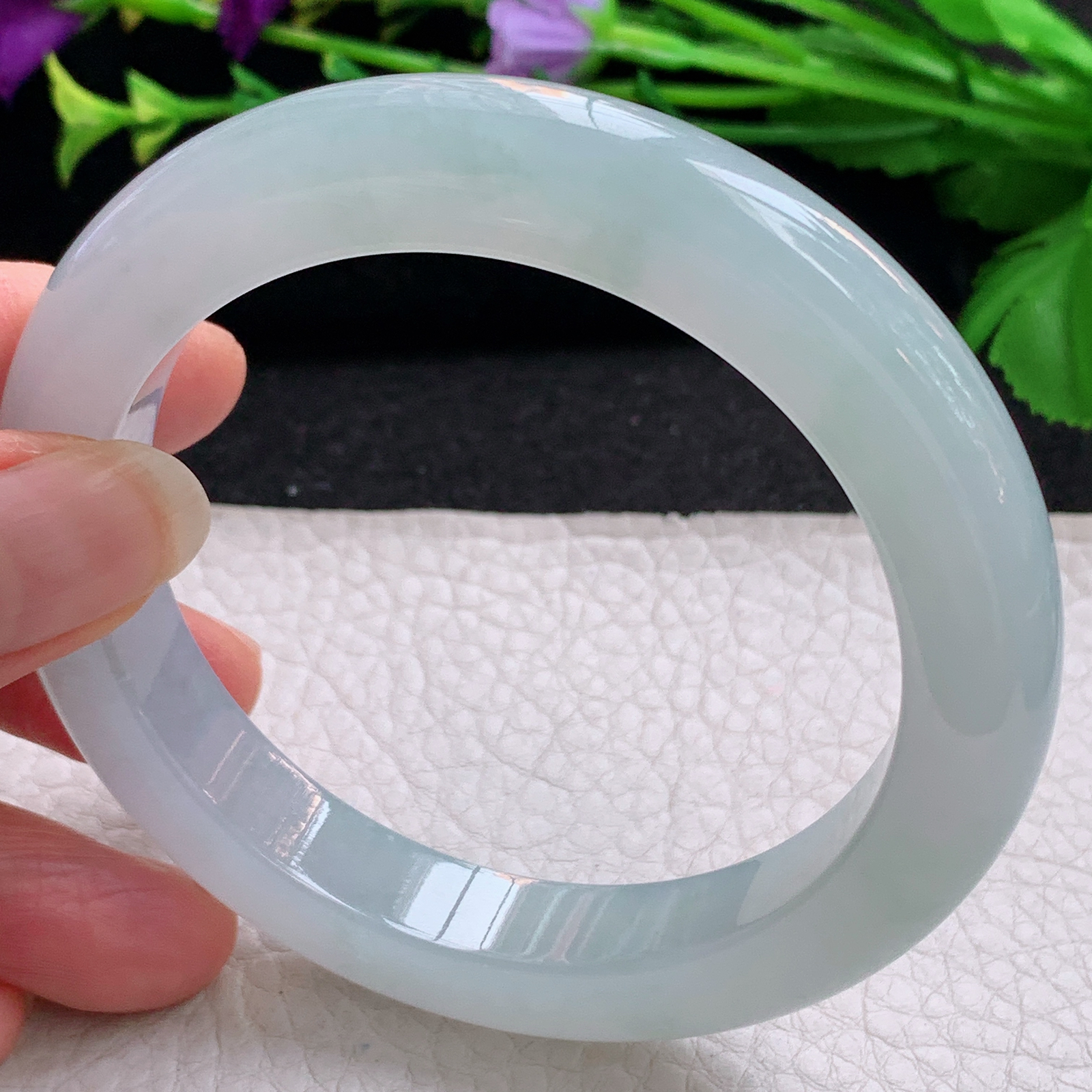 ax实拍59*11.3*10.5平安镯 天然缅甸翡翠A货手镯冰起光正圈玉手环