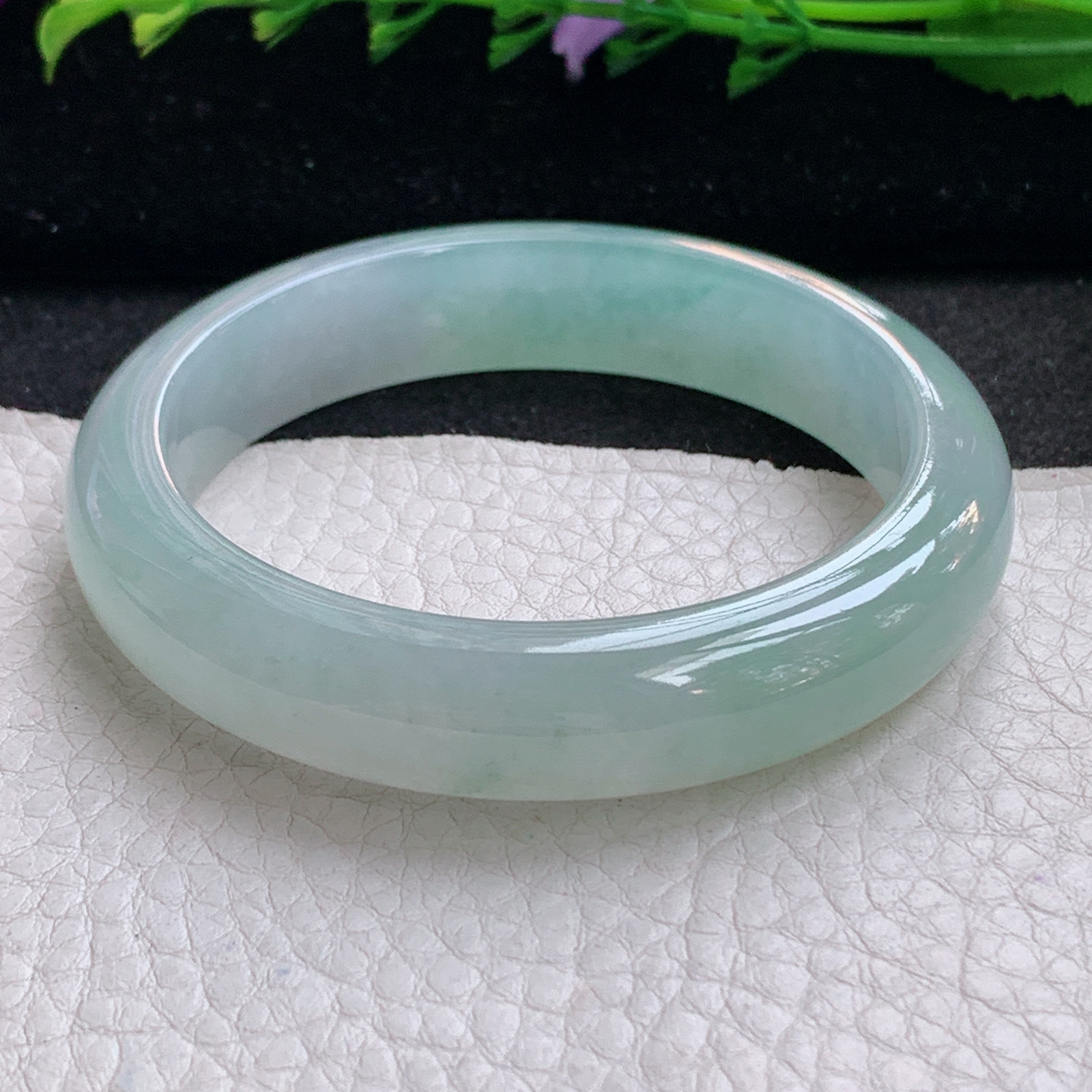 ax小圈口52.5*14.8*7.8平安镯 天然缅甸翡翠A货手镯冰起光正圈玉手环