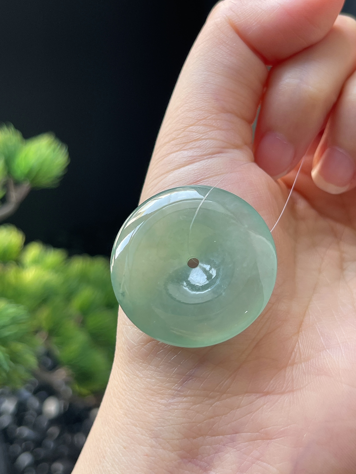 翡翠冰糯种浅绿色平安扣