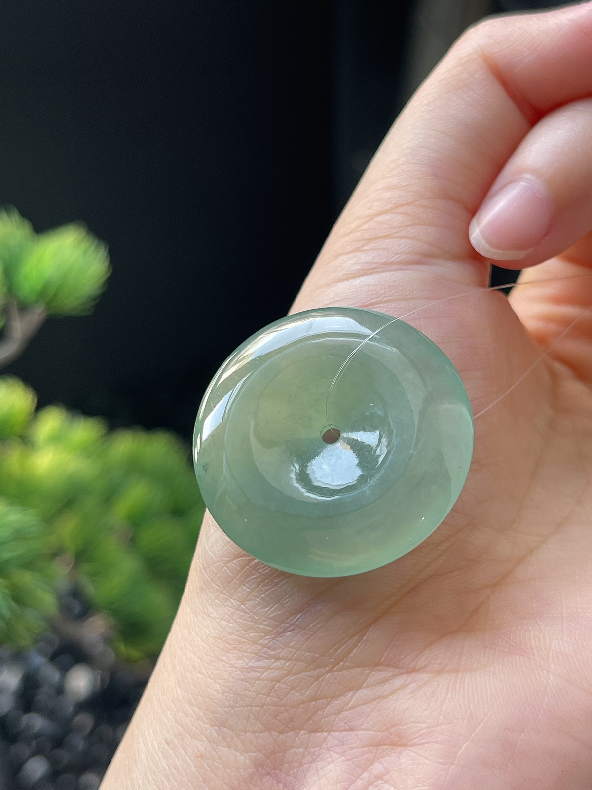 翡翠冰糯种浅绿色平安扣