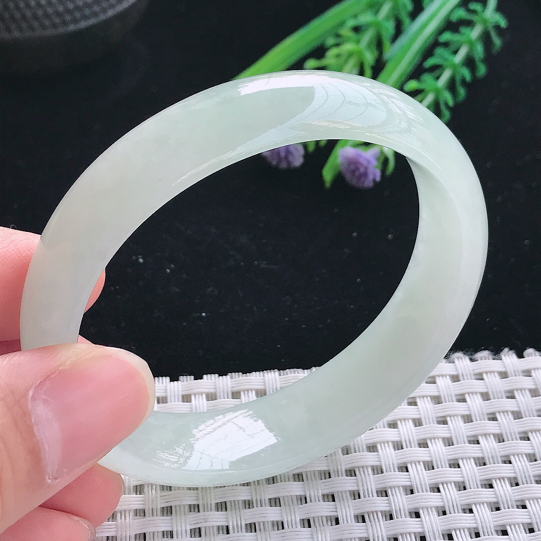 实拍天然翡翠56/48.5/15.6/7.3老坑冰润起胶冰晴贵妃手镯翡翠玉镯手环