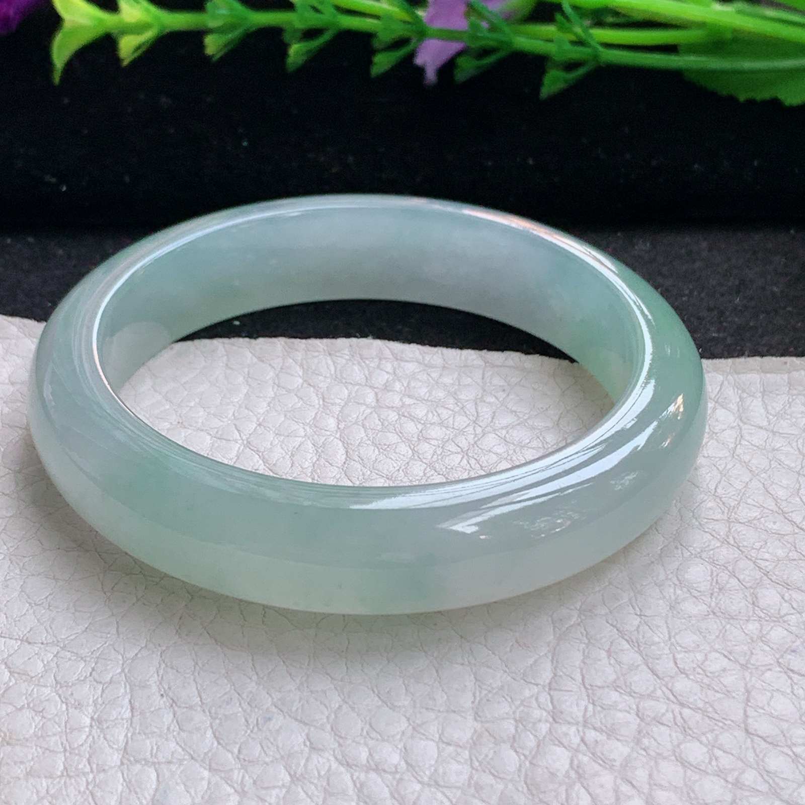 ax小圈口52.5*14.8*7.8平安镯 天然缅甸翡翠A货手镯冰起光正圈玉手环