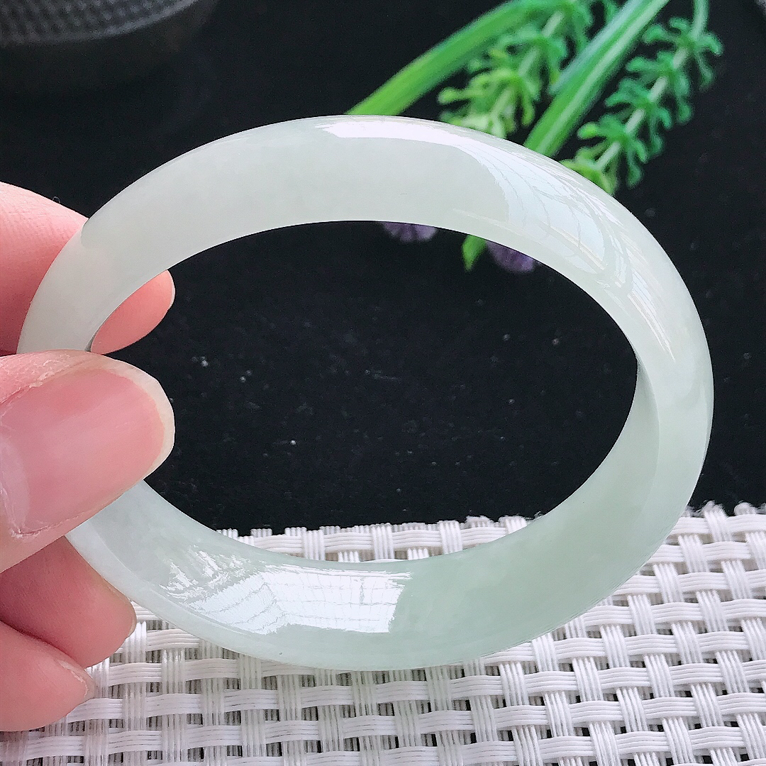 实拍天然翡翠56/48.5/15.6/7.3老坑冰润起胶冰晴贵妃手镯翡翠玉镯手环