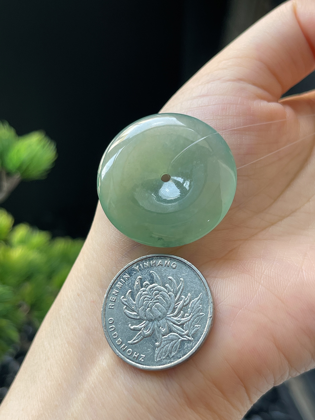 翡翠冰糯种浅绿色平安扣