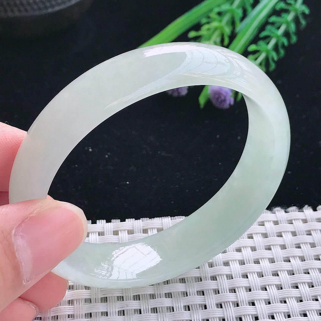 实拍天然翡翠56/48.5/15.6/7.3老坑冰润起胶冰晴贵妃手镯翡翠玉镯手环