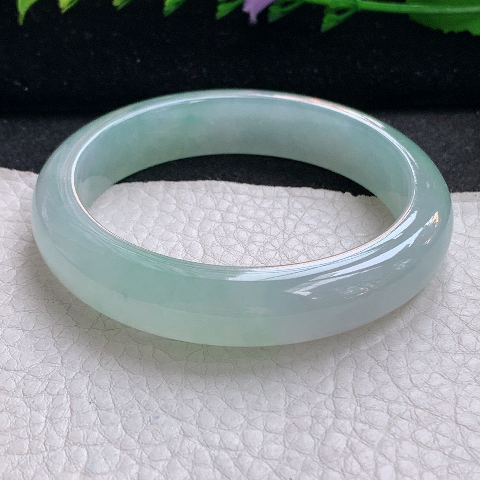 ax小圈口52.5*14.8*7.8平安镯 天然缅甸翡翠A货手镯冰起光正圈玉手环