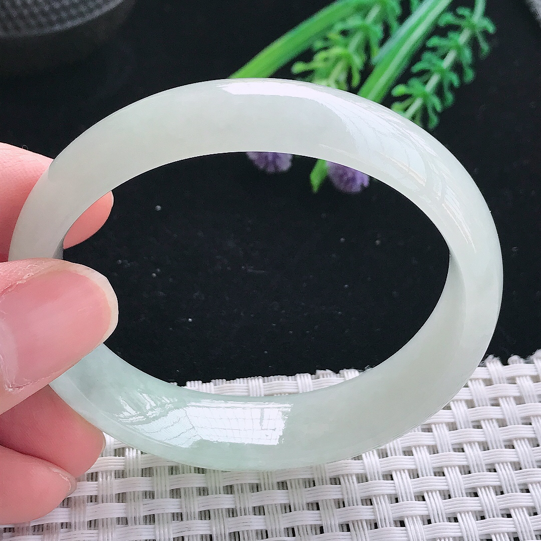 实拍天然翡翠56/48.5/15.6/7.3老坑冰润起胶冰晴贵妃手镯翡翠玉镯手环