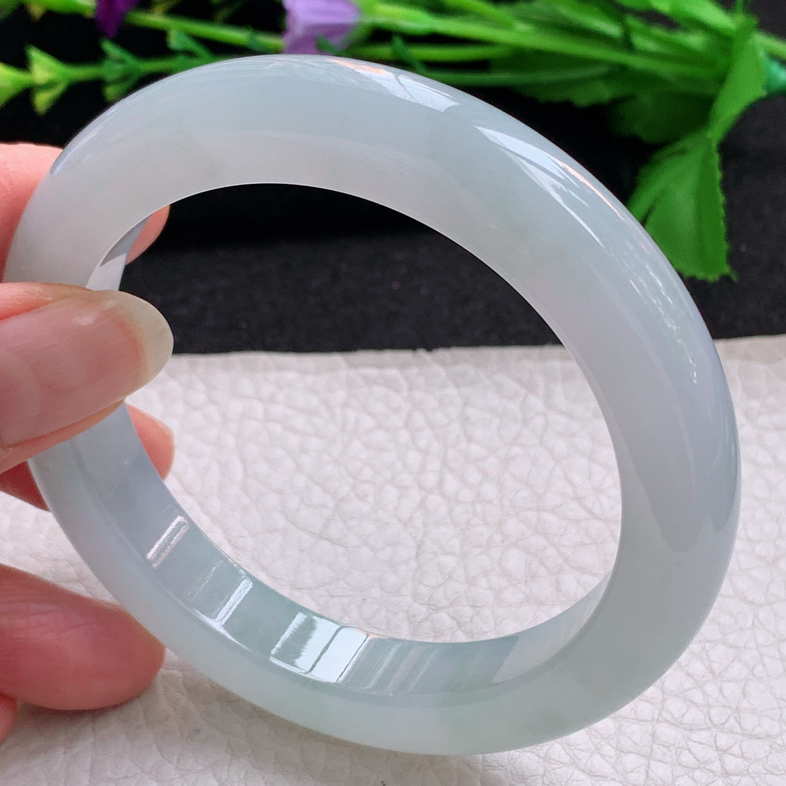 ax实拍59*11.3*10.5平安镯 天然缅甸翡翠A货手镯冰起光正圈玉手环