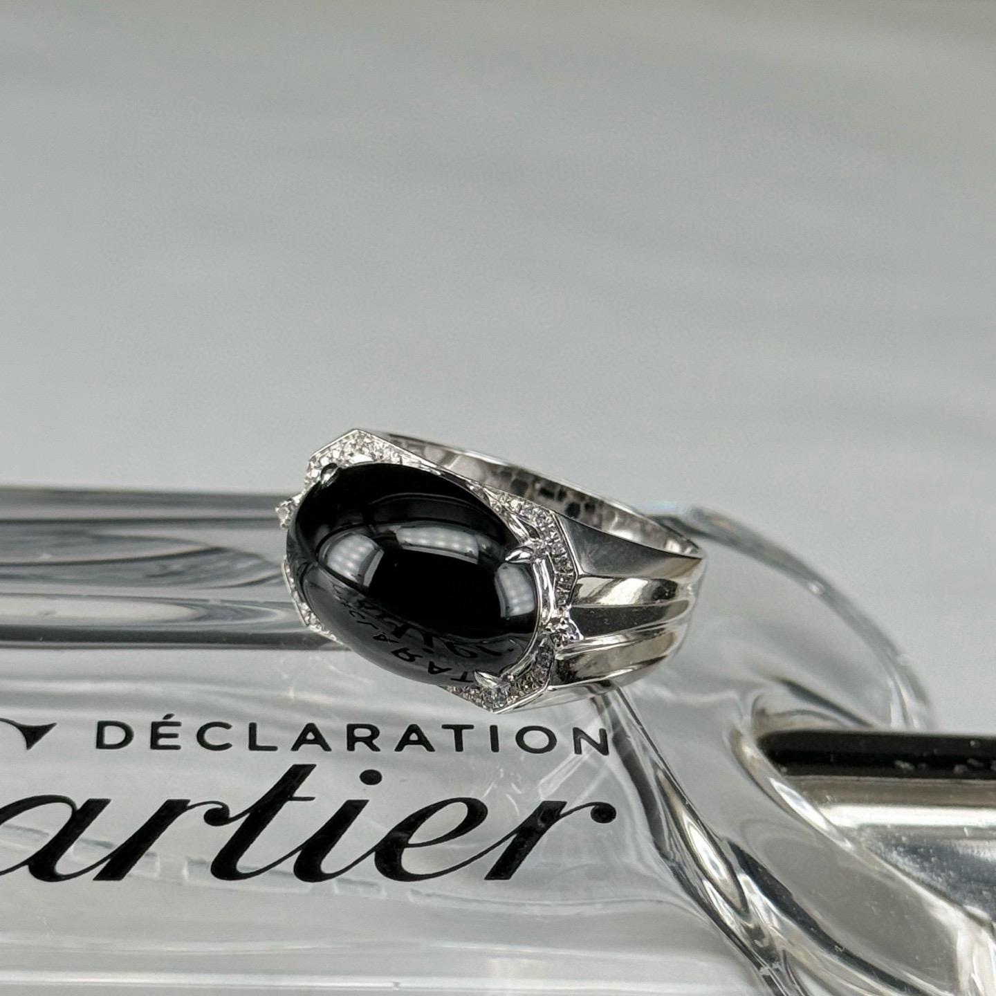 精品18k墨翠蛋面男戒 种好色正 黑度极好 打灯通透 油性十足 尺寸16.4