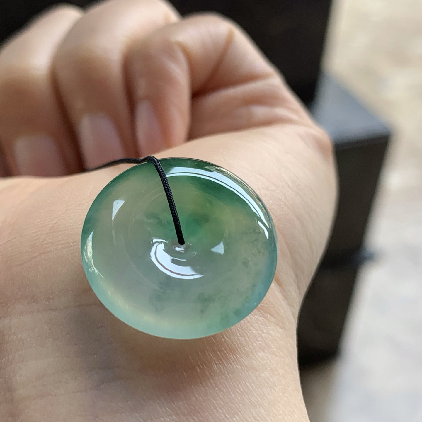 冰种绿花平安扣^_^ 尺寸21.9-5.1mm